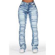 B 52956 Appliqu&eacute; Stretchy Micro-flare Jeans ��������΢����