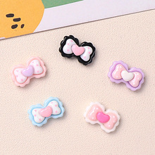 迷你爱心波点蝴蝶结卡通亮面diy树脂配件饰品手工制发夹手机壳水