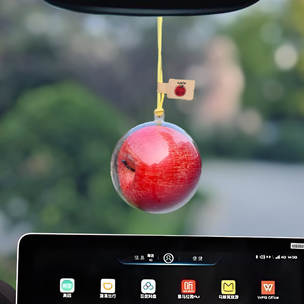 Apple automóvil colgante de viaje seguro llavero de automóvil atmósfera creativa colgante de espejo retrovisor colgante adornamiento en línea