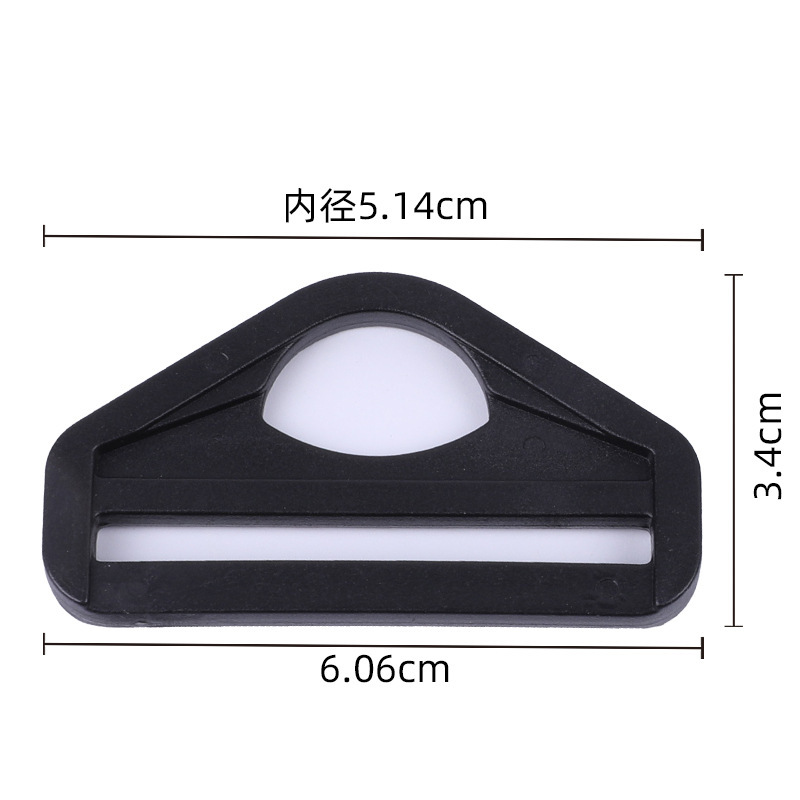 Multi-tamaño de plástico negro en forma de D triángulo hebilla mochila correa bolsa de mano correa ajuste fijo accesorios hebilla