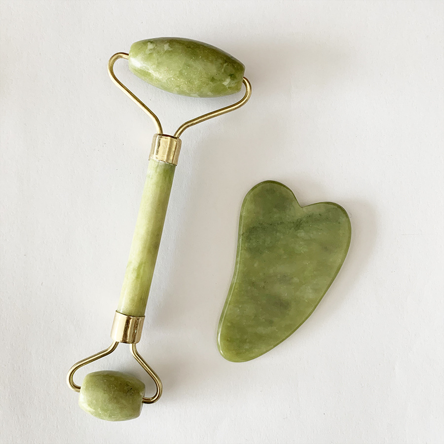 Venta directa de fábrica contenedor americano verde doble espina cuerno raspador verde rodillo de jade de doble cabeza contenedor de jade