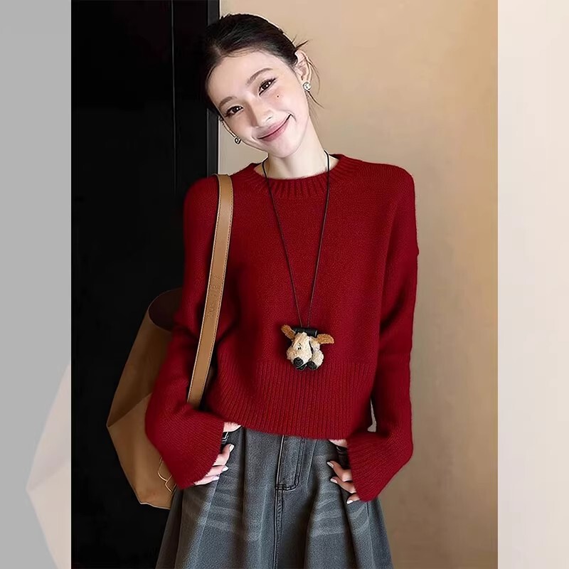 Christmas and New Year Red Pullover Sweater for Women, 2025 Winter New Style, Very Beautiful Knitted Top Christmas and New Year Red Pullover Sweater for Women, 2025 Winter New Style, Very Beautiful Knitted Top