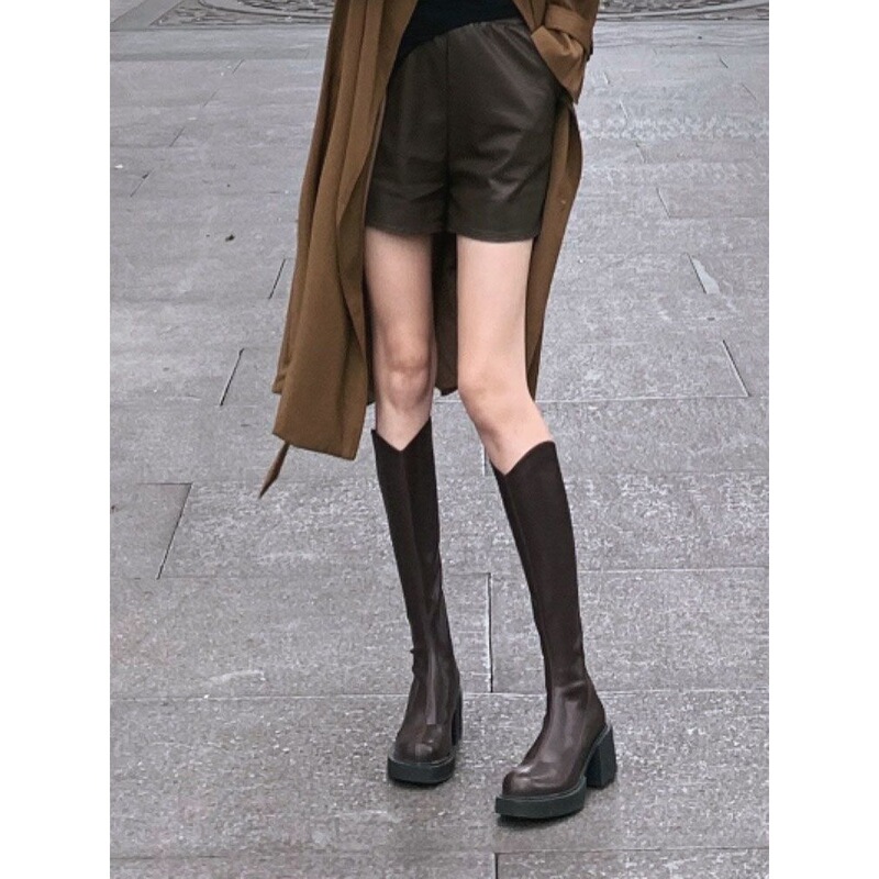 High-Heeled Boots for Women, No More Than Knee-High, Autumn and Winter New Thick-Soled Thick-Heeled V-Mouth Knight Boots, Slim Boots, Brown Boots for Men High-Heeled Boots for Women, No More Than Knee-High, Autumn and Winter New Thick-Soled Thick-Heeled V-Mouth Knight Boots, Slim Boots, Brown Boots for Men