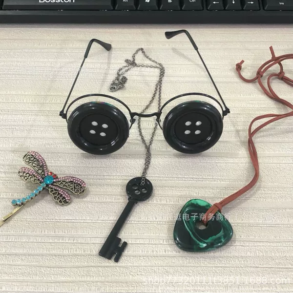Cross-Border New Product Buttoned Glasses Button Glasses Halloween Party Costume Accessories Costume Ghost Mother