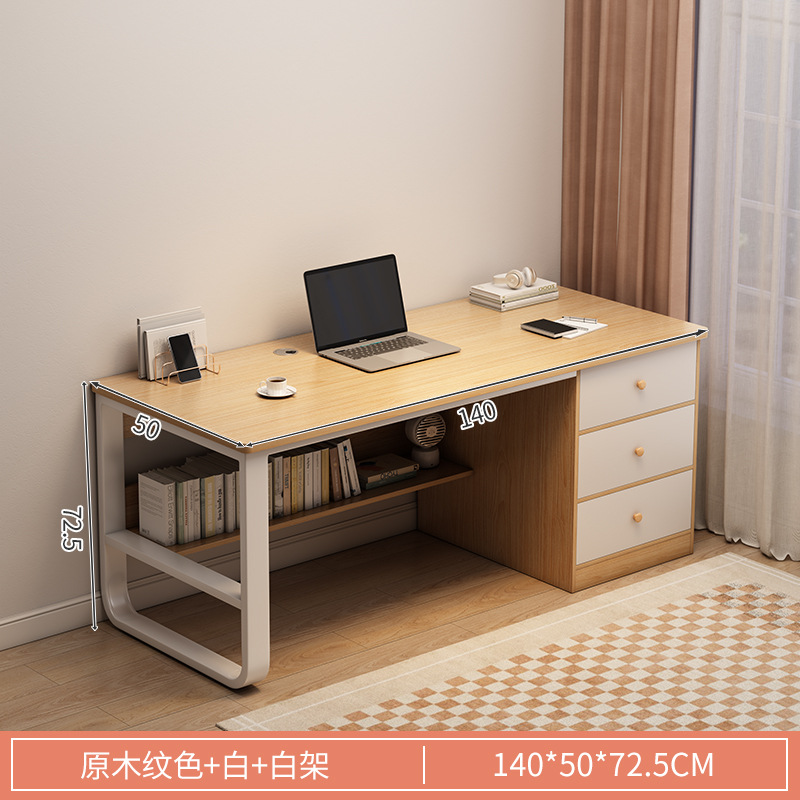 Mesa de escritorio, estante de libros para estudiantes de escuela secundaria, escritorio de escritorio simple para estudiantes de escuela secundaria, escritorio de computadora de estudio con cajón