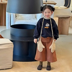 儿童加绒加厚卫衣2025冬季新款女童宝宝印花长袖上衣女孩保暖冬装