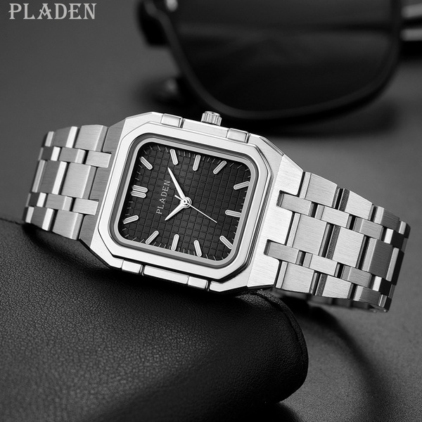 Trend square high quality quartz swiss watch stainless steel