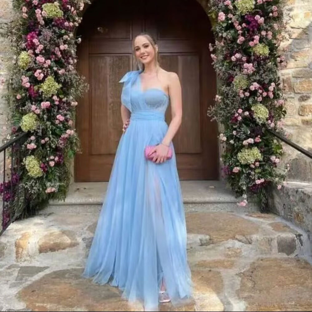 Comercio exterior europeo y americano vestido de noche transfronterizo para damas vestido de fiesta vestido de fiesta sexy dividido pequeño vestido de cena de cola femenino