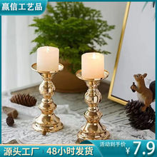 欧式复古罗马柱铁艺烛台婚庆道具浪漫烛光晚餐桌布置烛台拍照摆件