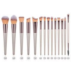 Set of Nongying Single Brush Champagne Gold Makeup Brushes, Foundation Brush, Eyeshadow Brush, Makeup Bag, Beauty Makeup Tools, Factory