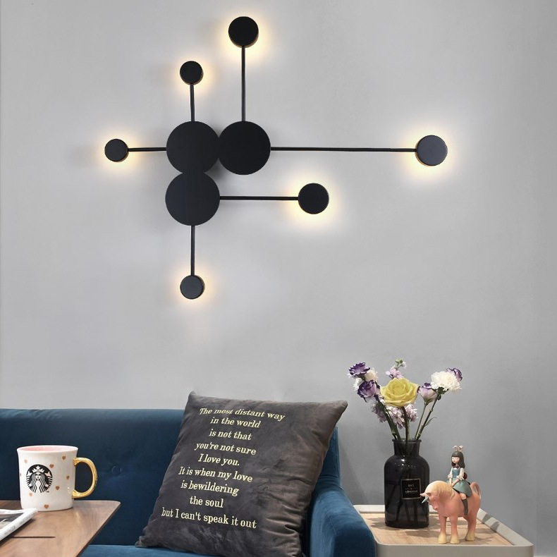 Modern Simple Wall Lamp Led Super Bright Nordic Creative Aisle Living Room Decoration Wall Shape Lamp Bedroom Bedside Lamp
