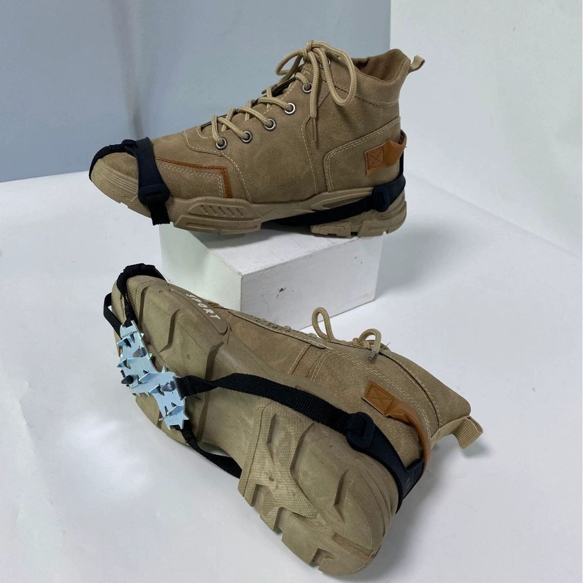 Новый стиль открытый 11 зубчатое оборудование коготь альпинизм туризм рыбалка снег нескользкие бахилы из нержавеющей стали лед бахилы