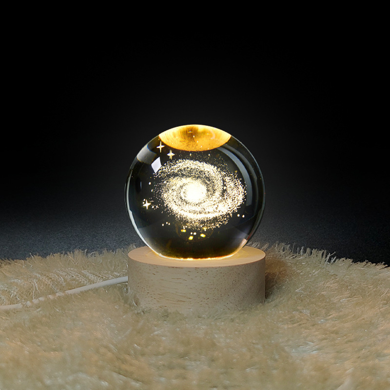 Creativo estrellado noche luz cristal luminoso 3D noche luz dormitorio sueño Luz Decoración decoración actividad empresa regalo