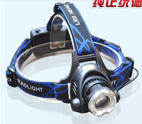 各类V9 Q5 T6 L2 LED强光头灯 蓝光白光 双光源 变焦18650充电