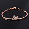 Fashionable swan, bracelet, accessory, zirconium, Korean style, simple and elegant design, micro incrustation, diamond encrusted, Birthday gift, European style, suitable for import