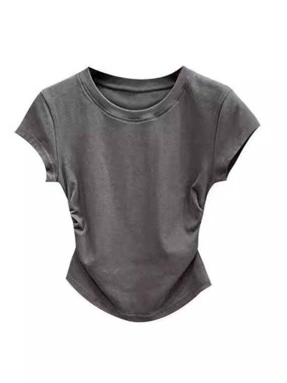 ins ホットガール純粋な欲望ウエスト tシャツ半袖女性の夏の韓国スタイル無地底プルオーバースリム半袖トップ女性のトレンディな