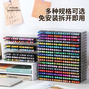 Transparent Marker Pen Display Rack Flat Pen Rack Art Pen Storage Fit Box Desktop Large Capacity Multi-compartment Storage