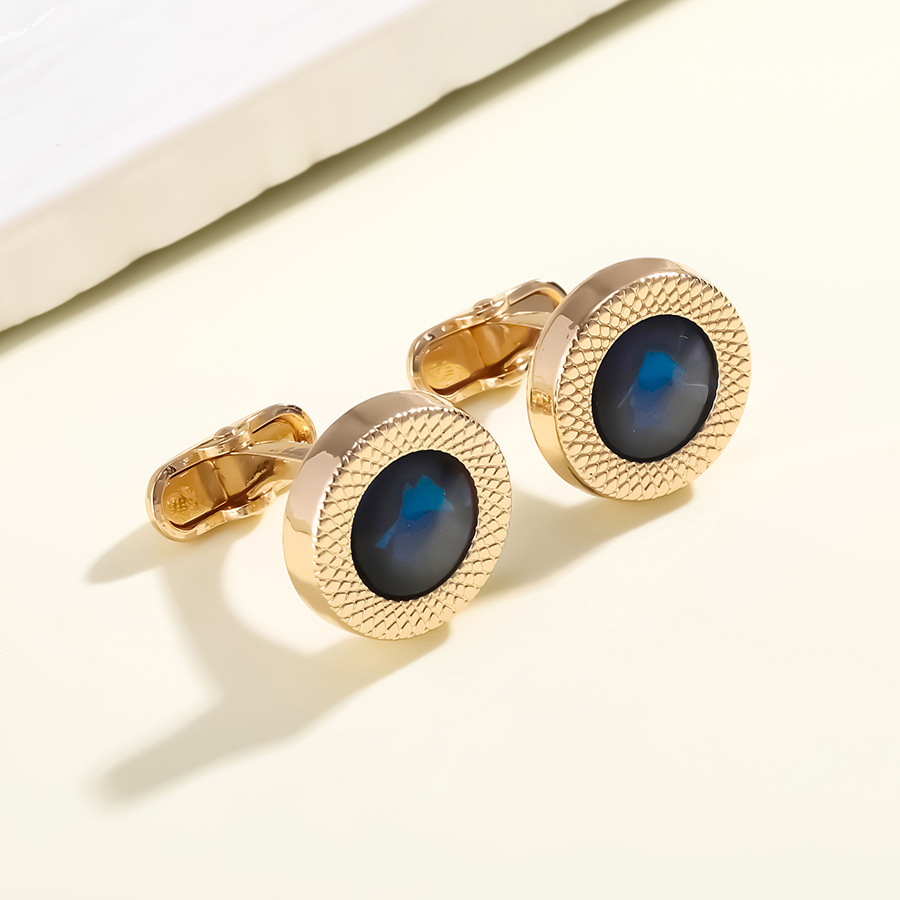 Neue runde diamant kristall manschettenknöpfe mode Französisch business hemd_voghion.com