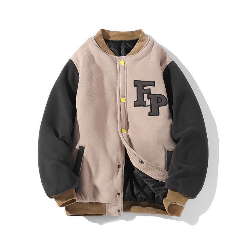 Comercio exterior transfronterizo mayorista 2024 invierno nuevo estilo japonés fondo blanco azulejo gran chaqueta de béisbol M - 5X