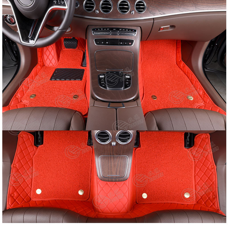 Cross-Border Double-Layer Silk Loop Full-Coverage Leather Floor Mats, Car Floor Mats Direct from the Source Factory, Dropshipping Available