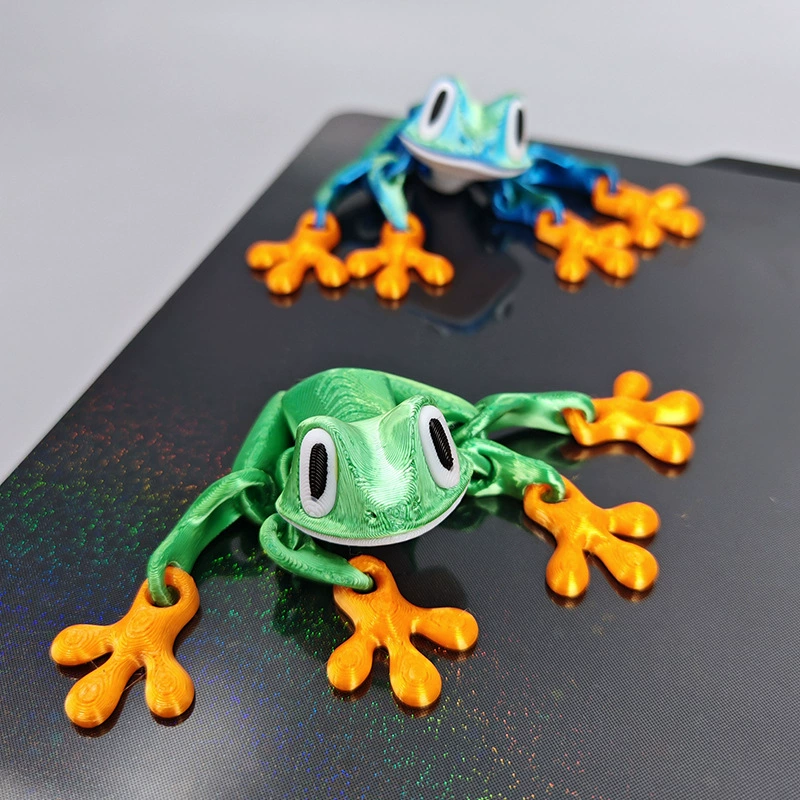3D-печатные магнитные украшения в виде лягушки, магниты на холодильник, шарнирная модель деревянной лягушки, украшение для рабочего стола, детские декомпрессионные игрушки