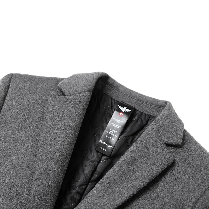 Abrigo de Lana para Hombre, Otoño/Invierno 2025, Gabardina de Lana de Longitud Media para Hombres de Mediana Edad, Ropa Exterior Multicolor, Ropa para Hombre