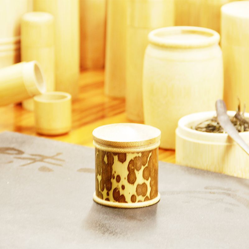 ポータブル茶葉缶密封缶旅行元生態竹製貯蔵缶茶缶彫刻茶桶特色竹工芸品|undefined