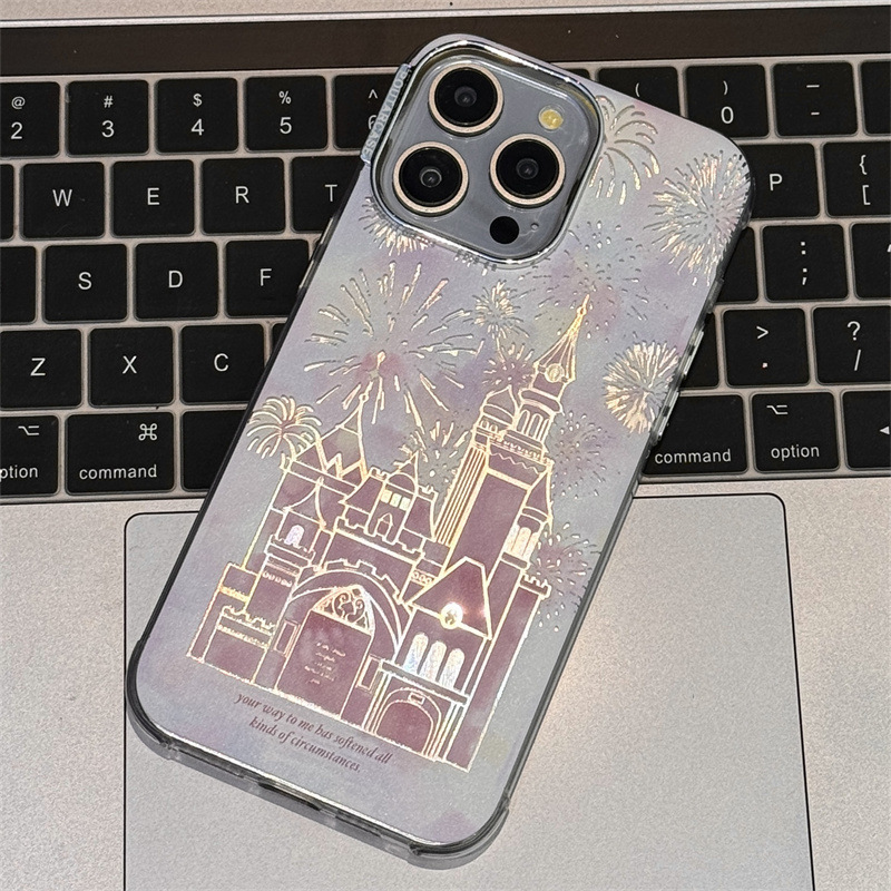 Dream Halo Stained Fireworks Castle Suitable for Apple 15 Promax Phone Case iPhone 14 Premium 13 Women's 12_voghion.com
