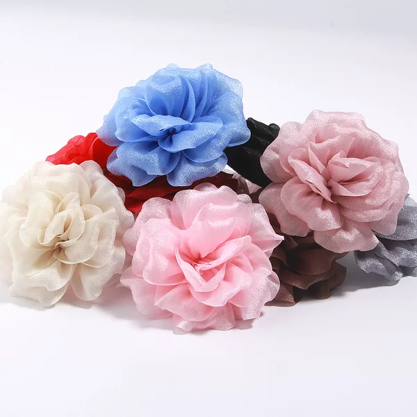Flower Accessories Bright Silk Satin Flower Diy Semi-finished Clothing Shoes Bag Clothing Accessories Three-dimensional Flower Fabric 7cm