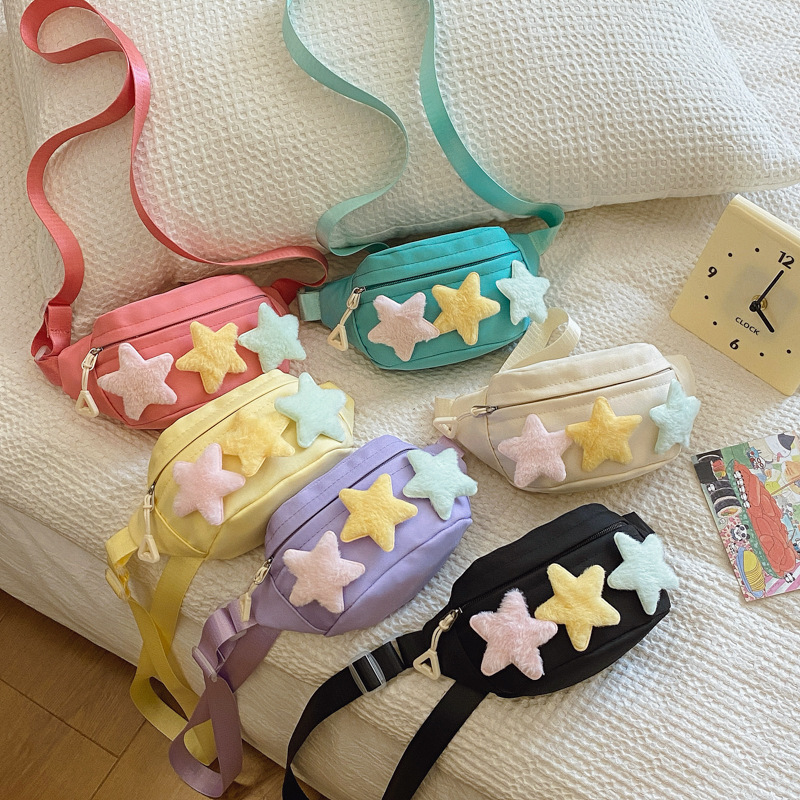 Bolso de pecho japonés pequeño fresco para niños y niñas Bolso de mensajero de bebé de estrella linda de dibujos animados Nuevo bolso para niños Lona