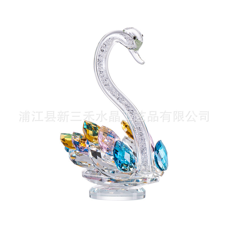 厂家批发水晶天鹅创意摆件电视柜酒柜家居水晶摆件装饰品情侣生日|undefined