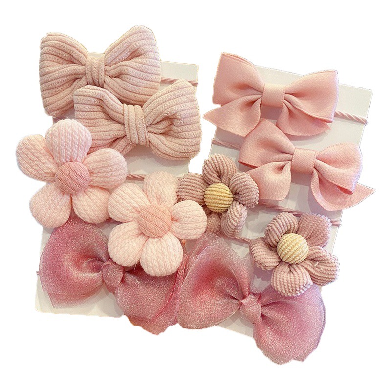 Banda de goma para niños cuerda de pelo para bebés tela para niñas arco de flores no duele accesorios para el cabello banda de pelo lindo Tocado de cola de caballo