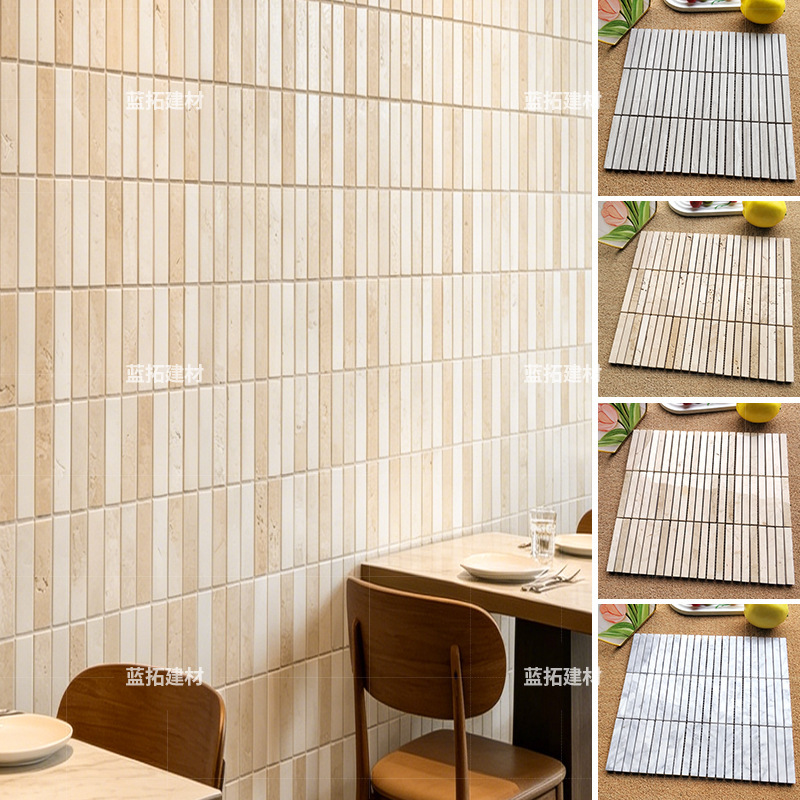Natural Marble Carrara White Stone Long Strip Mosaic Indian Green Bathroom Interior Wall Tiles Bathroom Background Wall Natural Marble Carrara White Stone Long Strip Mosaic Indian Green Bathroom Interior Wall Tiles Bathroom Background Wall