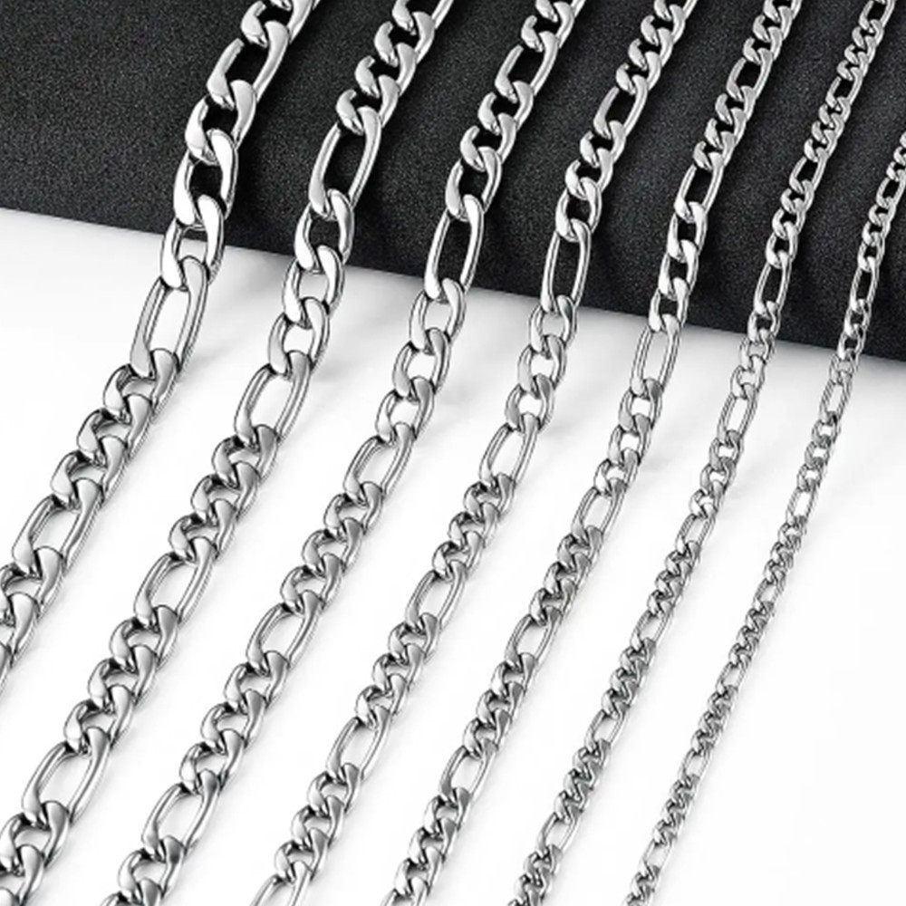 Cross-Border Nk Chain Stainless Steel Men's Cuban Necklace European and American Popular Hip-Hop Necklace Side Titanium Steel Necklace Wholesale