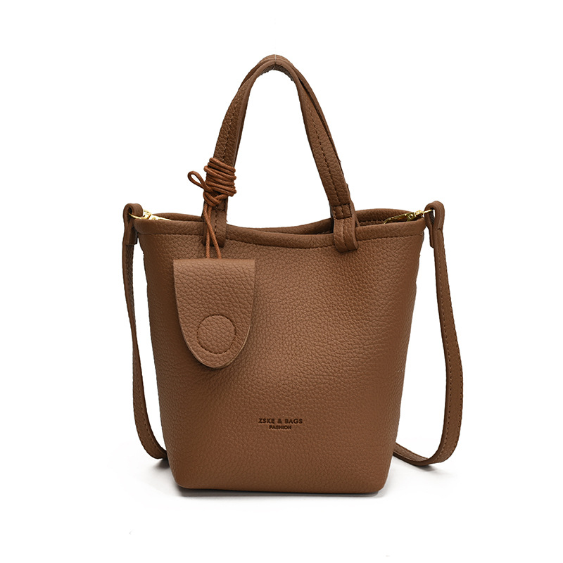 Lichi coreano bolso de cubo portátil para mujeres 2025 nuevo estilo transfronterizo simple canasta de verduras versátil bolso de hombro