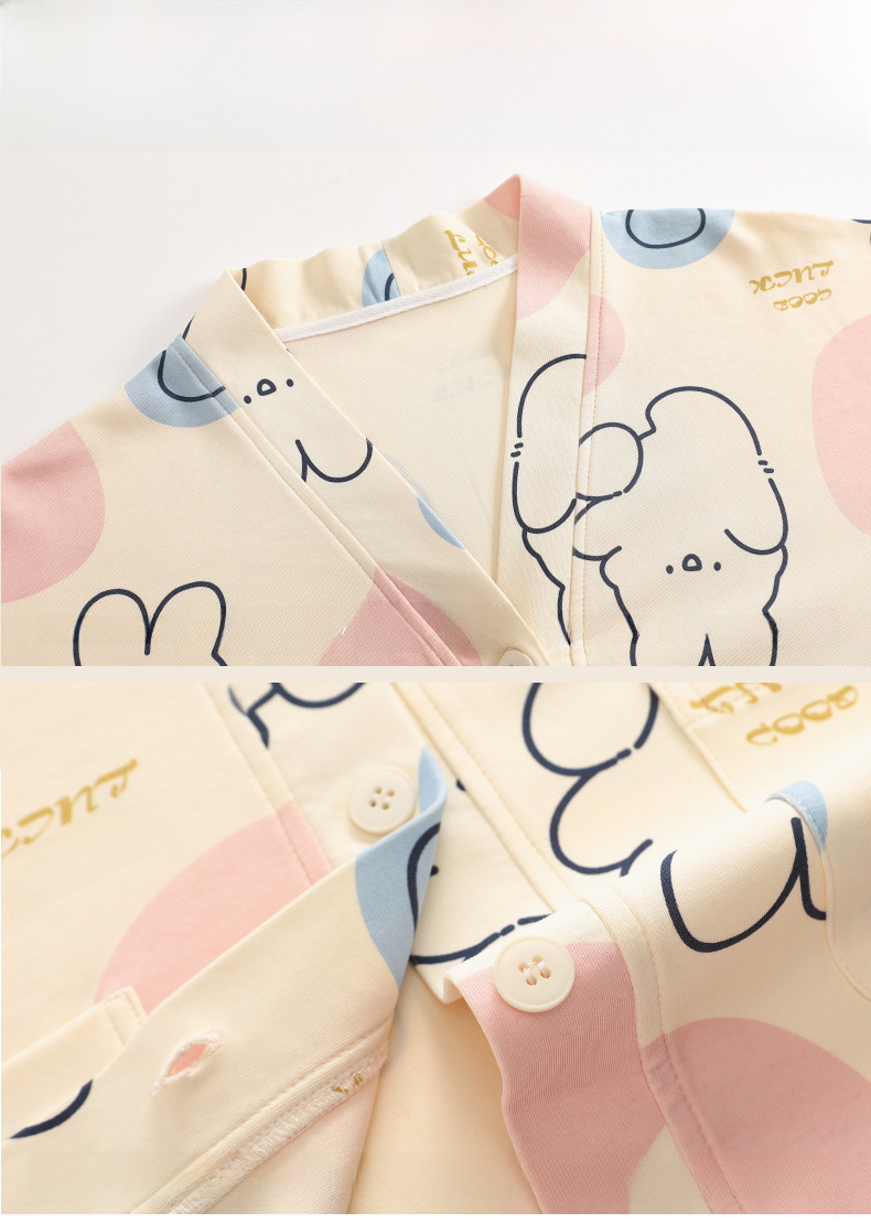 Baumwoll-pyjama-set Für Mädchen Langärmeliges Hausanzug-set Süß_voghion.com