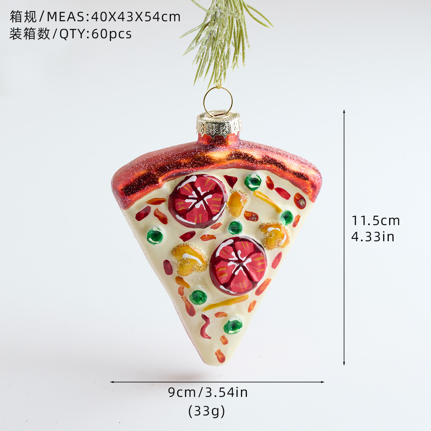 Nuevos productos transfronterizos de decoración de Navidad colgantes creativos de vidrio pintado colgantes de la atmósfera del diseño de escena