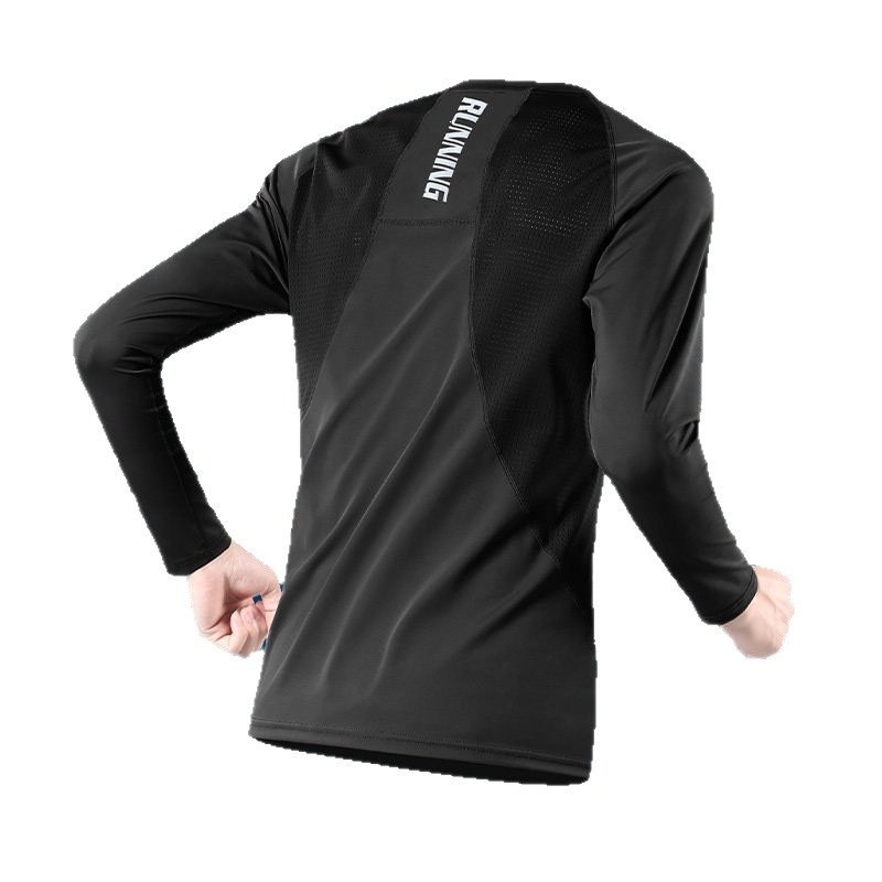 Correr al por mayor transfronterizos fitness ropa deportiva camiseta de mangas largas camiseta elástica camiseta deportiva para hombres