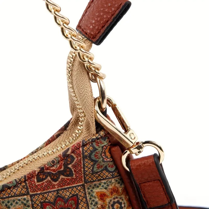 2024 Lingge Printed Art Handbag, Elegant Underarm Bag, Fashionable, Simple, and High Grade Single Shoulder Bag Bottom PU_voghion.com