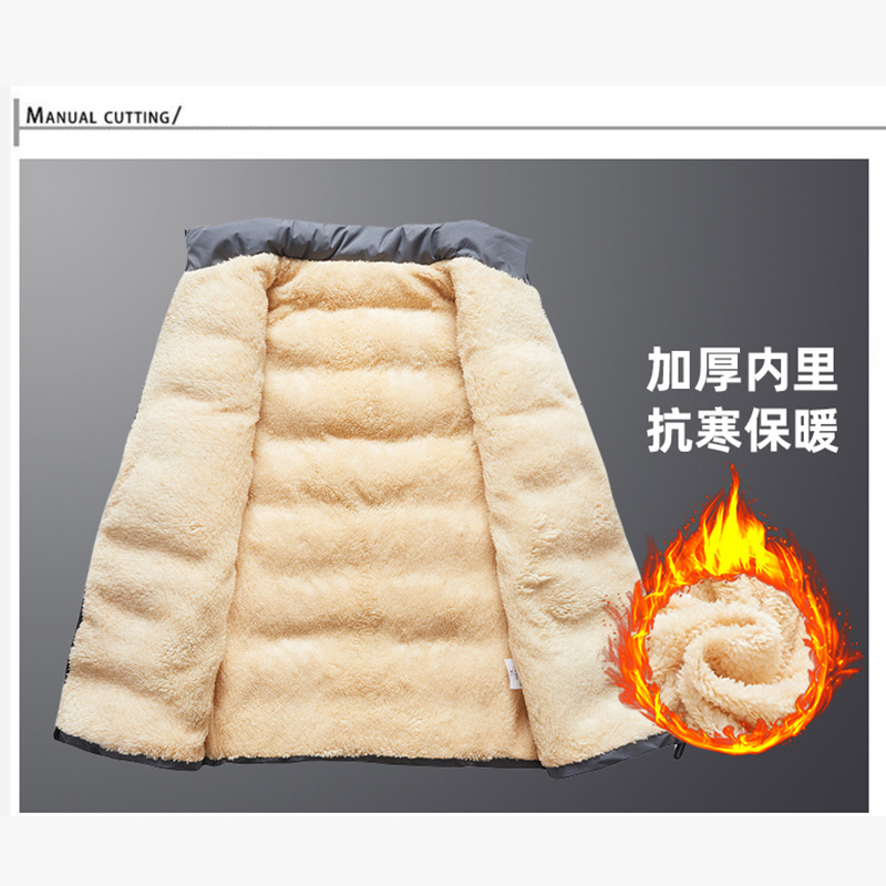 Chaleco de lana de cordero para hombres Otoño e Invierno papá de mediana edad y ancianos collar de pie más tamaño chaleco deportivo de ocio engrosado abrigo al por mayor