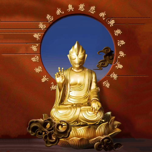 The Buddha of Light, Sakyamuni COS, the sitting posture of the Buddha with compassion and lotus base animation hand model