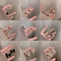 Серебряная игла, универсальные модные длинные серьги из жемчуга, серебро 925 пробы, интернет-знаменитость