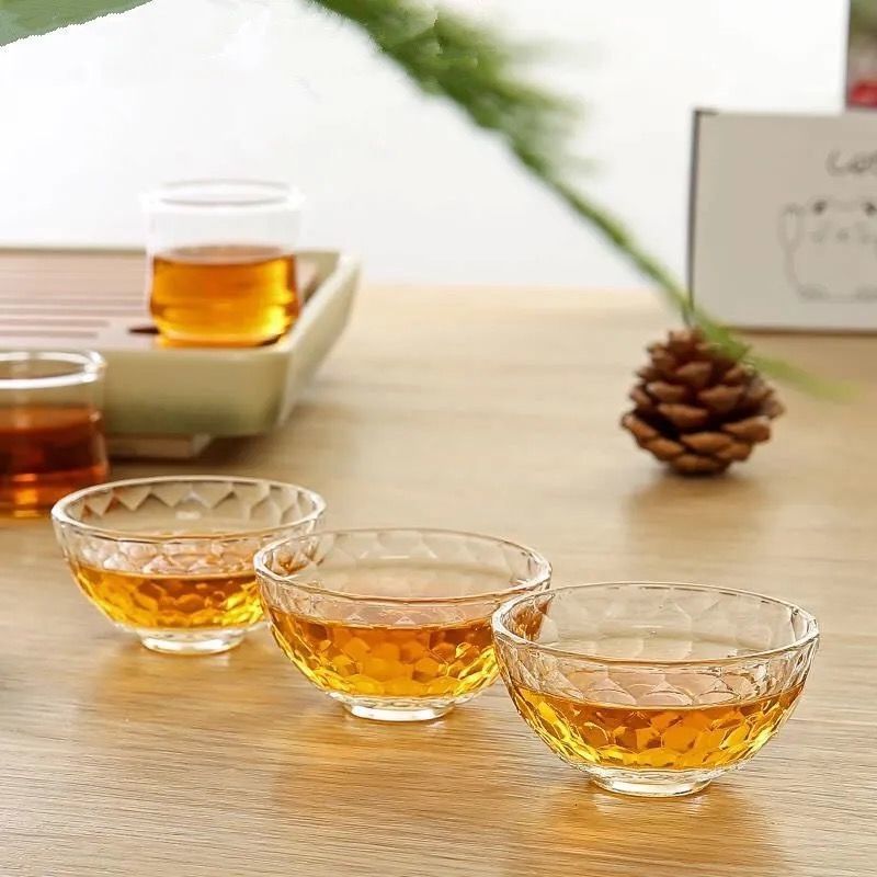 小茶杯批发透明玻璃喝茶功夫茶具耐热玻璃杯茶具配件品茗杯玉兰杯|ms