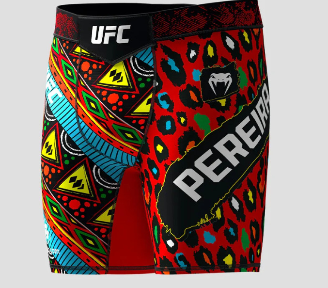 Other UFC Venum Alex Pereira MMA Training Shorts 3D Printed Red Multicolor