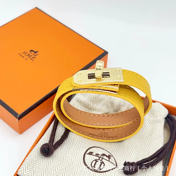European and American Cross-Border New H-Style Integrated Double-Layer Wristband Leather Belt with Metal Hardware Lock Buckle Novelty Bracelet Wholesale Factory