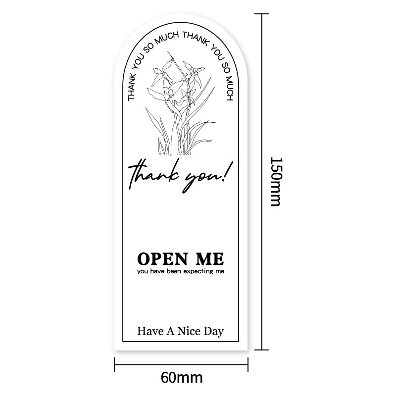 50장 | 꽃 스티커 팩 심플 인쇄 장식 직사각형 봉인 스티커 선물 상자 봉인 스티커 자체 접착 라벨