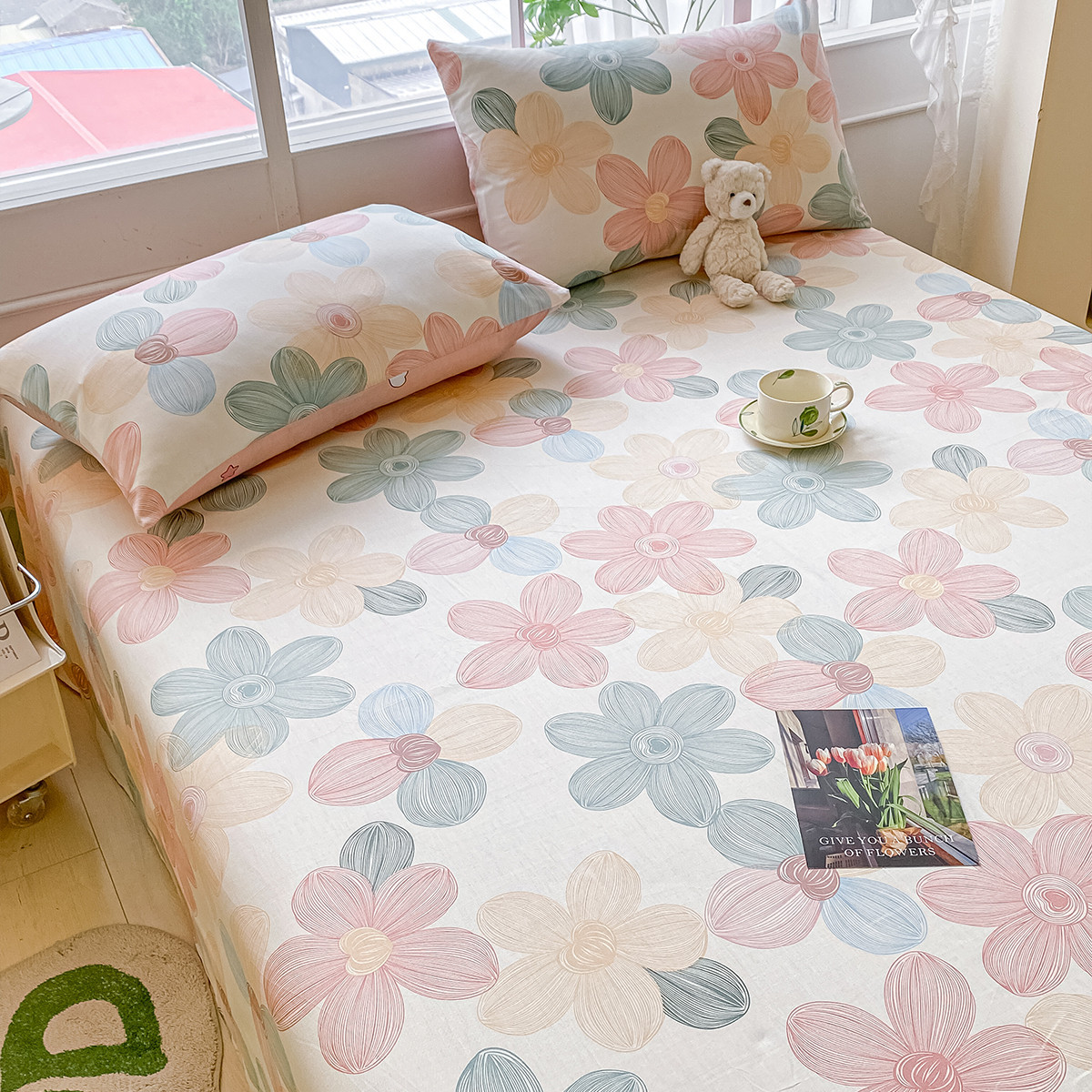 100% sábanas de algodón sábanas de algodón sábanas de primavera y otoño dormitorio de estudiantes sábanas de colchón Kang