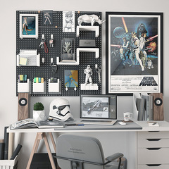 免打孔洞洞板牆上置物架桌面收納架照片牆客廳書桌牆面裝飾板