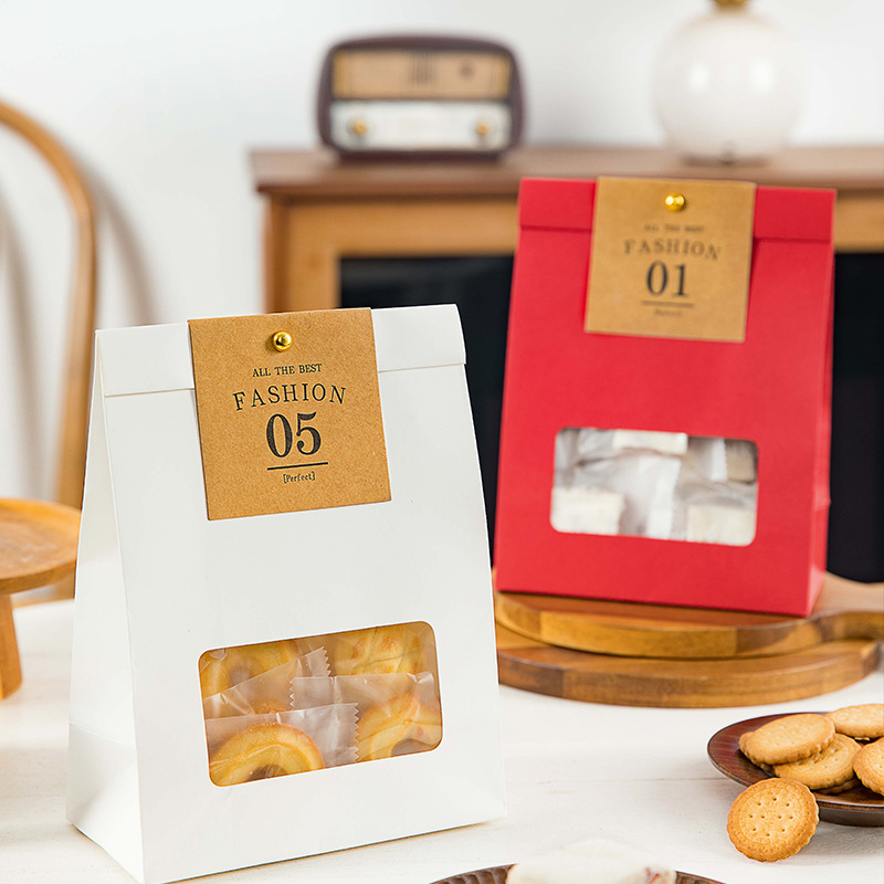 Bolsa de piel de vaca 2025 bolsa de embalaje de turrón de arándano crujiente de copo de nieve bolsa de embalaje de tostadas de alimentos horneados al por mayor