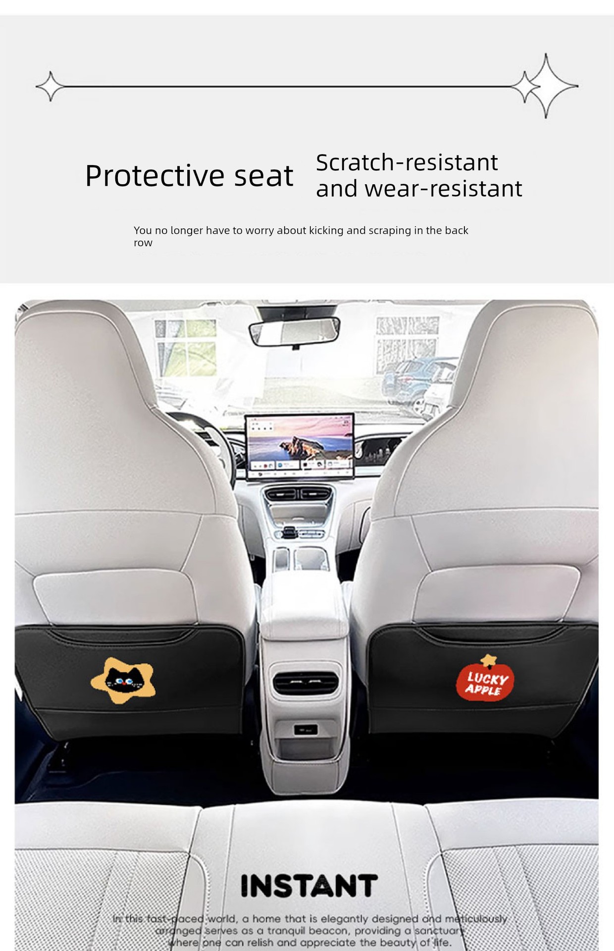 Cute Star Cat Car Seat Rear Anti-Kick Pad 25 New Original Anti-Kick Pad Rear Anti-Fouling Rear Anti-Kick Pad